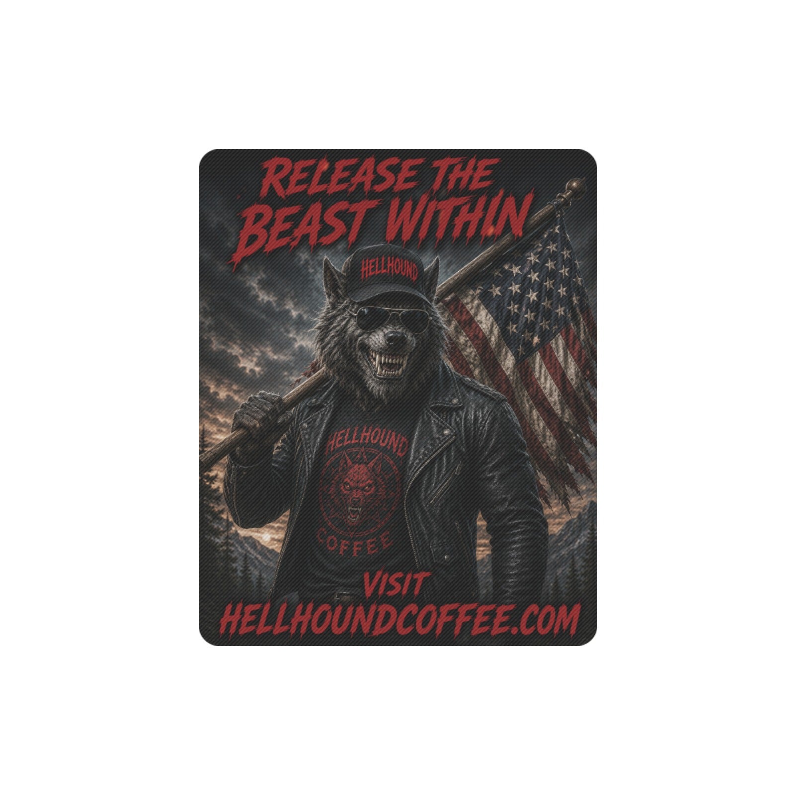 Hellhound w/Flag Mousepad (Made In USA)